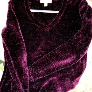 Michael Kors 100% Polyester Maroon Sweater - Size Small